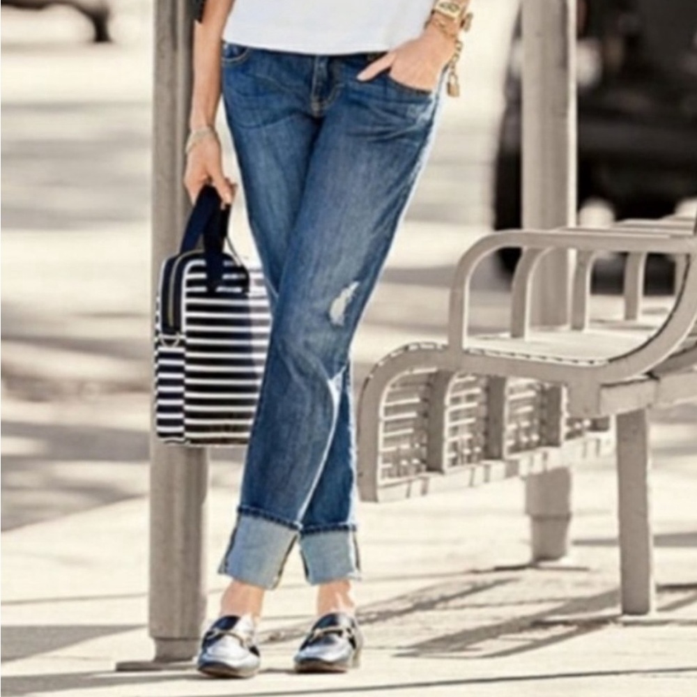 CABI Mojave boyfriend distressed jeans #5165